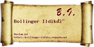 Bollinger Ildikó névjegykártya